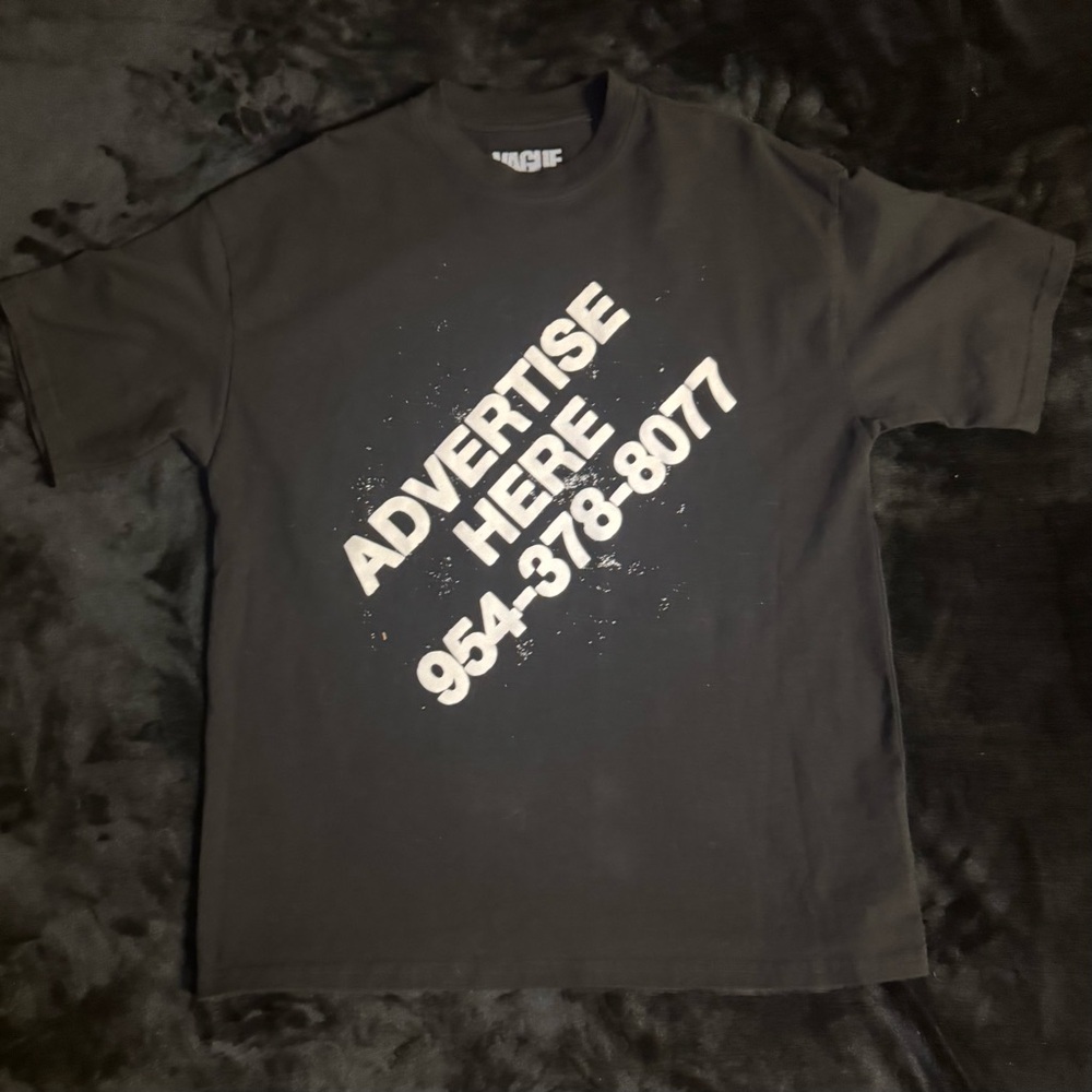 Black Graphic Tee with Bold Text